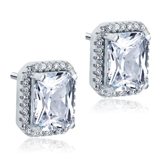 4 Carat Created Diamond Stud 925 Sterling Silver Earrings XFE8097