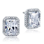 4 Carat Created Diamond Stud 925 Sterling Silver Earrings XFE8097