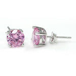 1 Carat Pink Created Sapphire 925 Sterling Silver Stud Earrings XFE8115