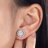 2.5 Carat Halo (Removable) Stud Earrings 925 Sterling Silver Jewelry XFE8125