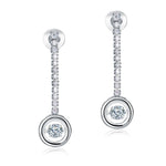 Special Unique Design Dancing Stone Earrings Dangle Drop Solid 925 Sterling Silver XFE8168