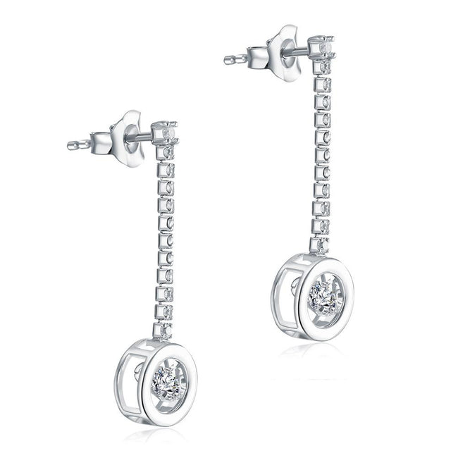Special Unique Design Dancing Stone Earrings Dangle Drop Solid 925 Sterling Silver XFE8168