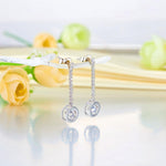 Special Unique Design Dancing Stone Earrings Dangle Drop Solid 925 Sterling Silver XFE8168