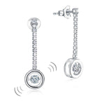 Special Unique Design Dancing Stone Earrings Dangle Drop Solid 925 Sterling Silver XFE8168