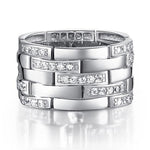 Created Diamond 925 Sterling Silver 1 cm Band Wedding Anniversary Ring XFR8005