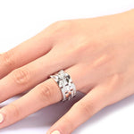 Created Diamond 925 Sterling Silver 1 cm Band Wedding Anniversary Ring XFR8005