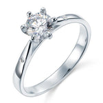 Sterling 925 Silver Created Diamond Wedding Engagement Ring XFR8032