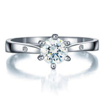 Sterling 925 Silver Created Diamond Wedding Engagement Ring XFR8032