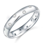 Created Diamond Wedding Band Solid Sterling 925 Silver Ring XFR8060