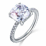 5 Carat Cushion Cut Created Diamond Solid 925 Sterling Silver Wedding Engagement Promise Ring Jewelry XFR8092