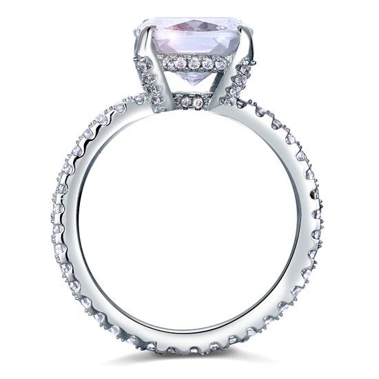 5 Carat Cushion Cut Created Diamond Solid 925 Sterling Silver Wedding Engagement Promise Ring Jewelry XFR8092