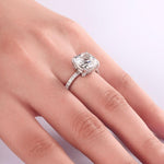 5 Carat Cushion Cut Created Diamond Solid 925 Sterling Silver Wedding Engagement Promise Ring Jewelry XFR8092