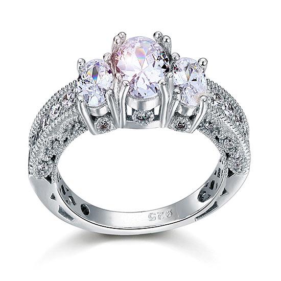 Vintage Style 2 Carat Created Diamond Solid 925 Sterling Silver Wedding Engagement Ring XFR8093