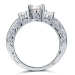 Vintage Style 2 Carat Created Diamond Solid 925 Sterling Silver Wedding Engagement Ring XFR8093