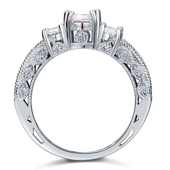 Vintage Style 2 Carat Created Diamond Solid 925 Sterling Silver Wedding Engagement Ring XFR8093