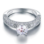 Vintage Style 1.25 Carat Created Diamond Solid 925 Sterling Silver Bridal Wedding Engagement Ring Jewelry XFR8110