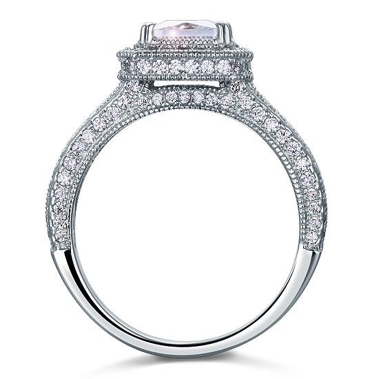 Vintage Style 1.5 Carat Created Diamond Solid 925 Sterling Silver Bridal Wedding Engagement Ring  XFR8111
