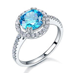 925 Sterling Silver Wedding Engagement Halo Ring 2 Carat Fancy Blue Created Diamond XFR8200
