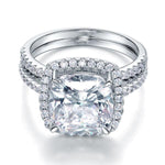 925 Sterling Silver 2 Pcs Wedding Engagement Ring Set 5 Ct Created Diamond XFR8205