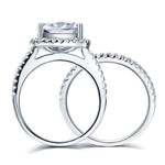 925 Sterling Silver 2 Pcs Wedding Engagement Ring Set 5 Ct Created Diamond XFR8205