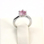 Newborn Baby 925 Sterling Silver Ring Pink Created Diamond Photo Prop XFR8208