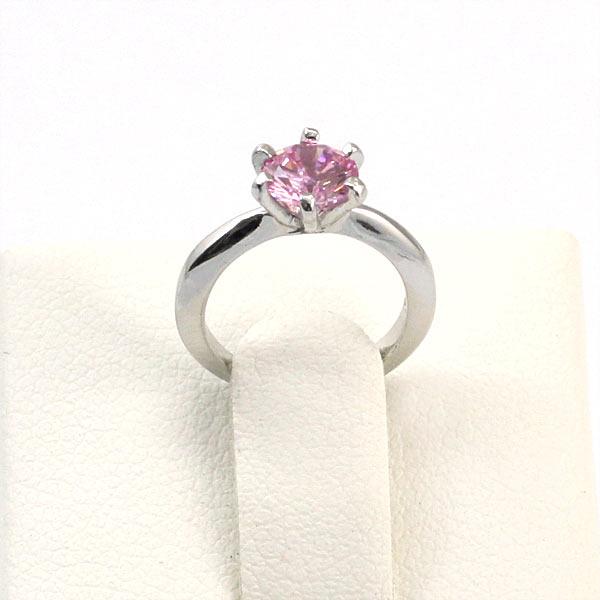 Newborn Baby 925 Sterling Silver Ring Pink Created Diamond Photo Prop XFR8208