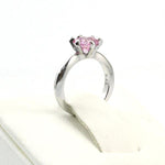 Newborn Baby 925 Sterling Silver Ring Pink Created Diamond Photo Prop XFR8208