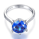 925 Sterling Silver Wedding Engagement Ring 3 Carat Blue Created Diamond Jewelry XFR8211