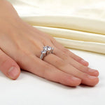 925 Sterling Silver 3-Stone Wedding Ring 2 Carat Created Diamond Jewelry Vintage Style XFR8225