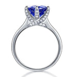 925 Sterling Silver Engagement Luxury Ring 3 Carat Blue Created Tanzanite Jewelry XFR8229