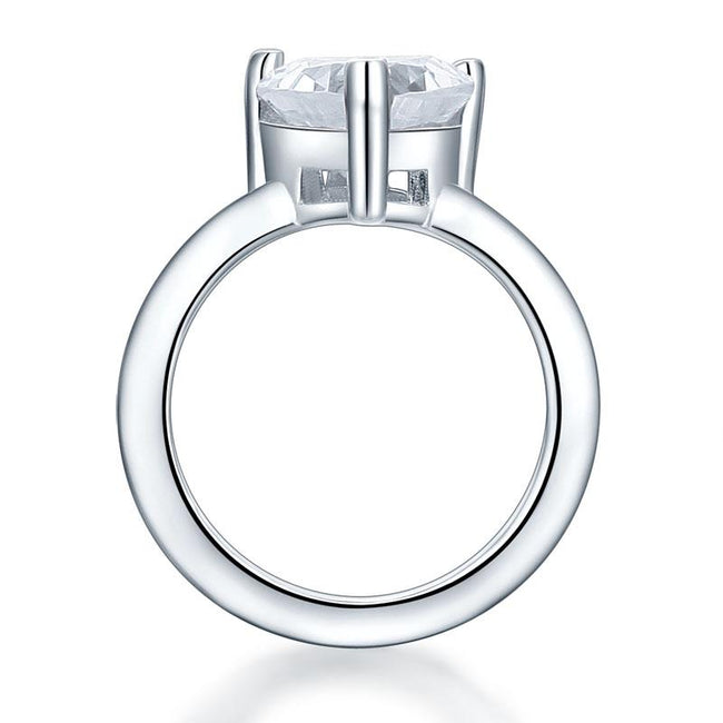 Newborn Baby 925 Sterling Silver Ring Heart Created Diamond Photo Prop XFR8233