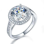 Luxury 925 Sterling Silver Wedding Anniversary Engagement Ring Halo 3.5 Ct Created Diamond XFR8235