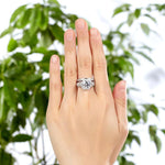 Luxury 925 Sterling Silver Wedding Anniversary Ring Set Vintage Created Diamond XFR8239
