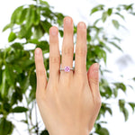 1.5 Ct Fancy Pink Created Diamond 925 Sterling Silver Wedding Ring Promise Anniversary XFR8246
