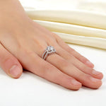 Floral 925 Sterling Silver Wedding Promise Engagement Ring 1 Ct Created Diamond Jewelry XFR8251