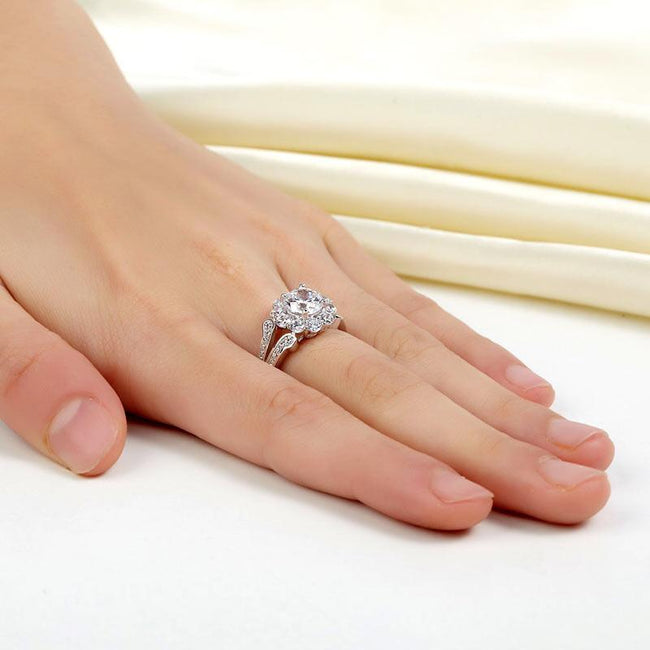Art Deco Vintage style 925 Sterling Silver Wedding Ring 1.25 Ct Created Diamond Promise Anniversary XFR8255
