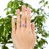 Twist Curl 925 Sterling Silver Wedding Engagement Ring 2 Ct Fancy Pink Created Diamond Promise Anniversary XFR8260