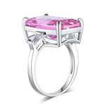 8.5 Carat Pink Created Diamante Stone Solid 925 Sterling Silver Ring Party Luxury Jewelry XFR8307