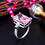 8.5 Carat Pink Created Diamante Stone Solid 925 Sterling Silver Ring Party Luxury Jewelry XFR8307