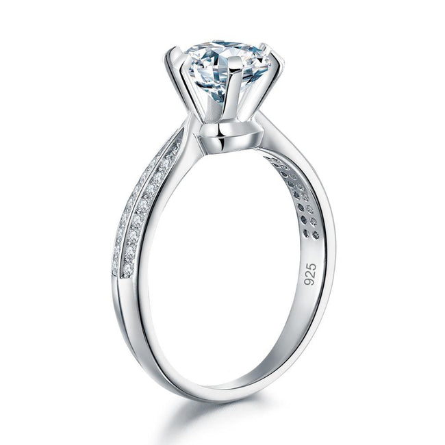 Engagement Crown Ring 925 Sterling Silver 1 Ct Created Diamond